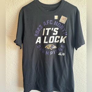 New Baltimore Ravens NIKE Black 2023 AFC North Champions Men’s Medium T-Shirt